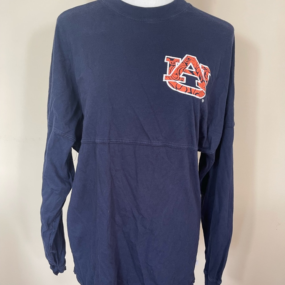 Auburn University Tiger War Eagle Tiger NCAA Long Sleeve TShirt Blue Men XS USED